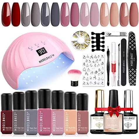 Kit De Esmalte De Uñas En Gel Con Luz Uv 48w 7 Colores Nude Meses sin interés