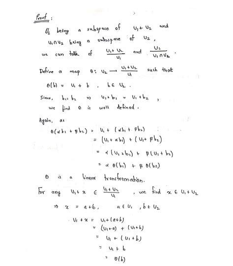 Solved The Dimension Of A Sum Theorem States If U1 And U2 Are