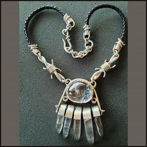 Bear Claw Necklace — Silver with Rock Crystal Quartz claws