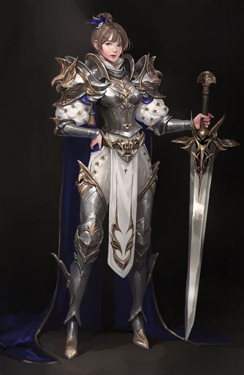 Artstation Knight Sunong Female Armor Fantasy Female Warrior Fantasy Armor Fantasy Girl