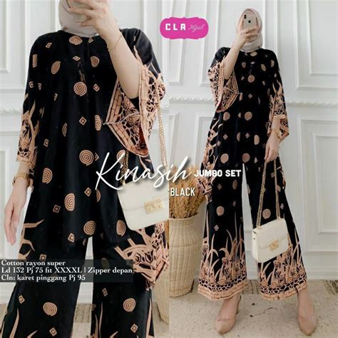 Jual Kinasih Jumbo Set Baju Setelan One Set Tunik Waka Waka Kulot