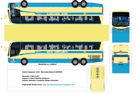 Sp Papel Modelismo Papercraft Nibus Comil Campione Mercedes