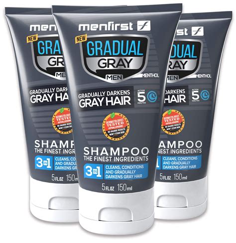 Menfirst Gradual Gray 3 In 1 Hair Darkening Shampoo And Conditioner For Men Gradually Reduce