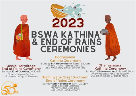 BSWA Kathina & End of Rains Ceremony dates 2023 | Buddhist Society of ...