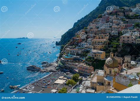 Aerial View Of Positano Italy Editorial Photo Image Of Plants