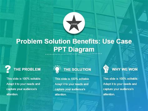 Problem Solution Benefits Use Case Ppt Diagram Powerpoint Slide