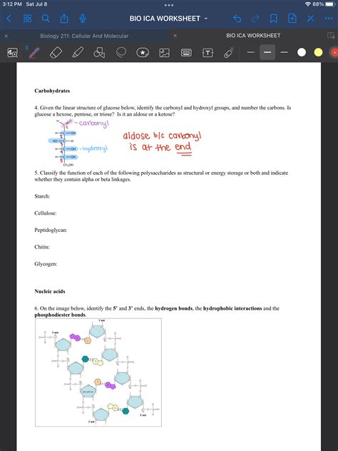 Solved 4. Given the linear structure of glucose below, | Chegg.com