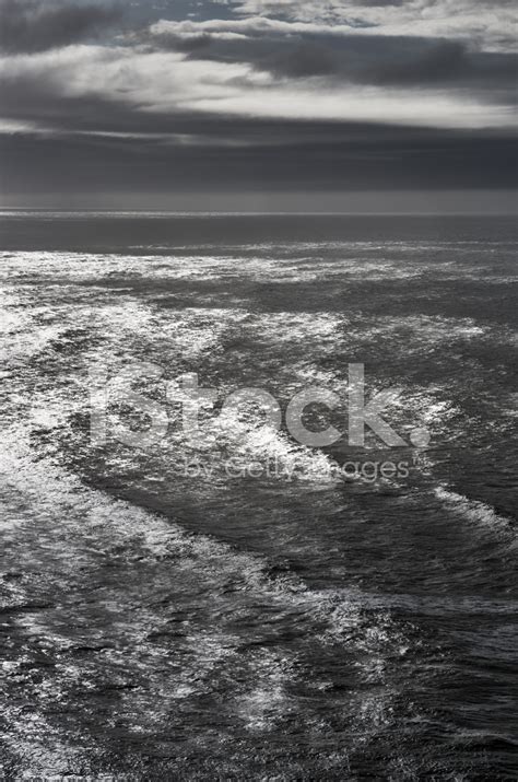 Sea Waves Black White Surface Background Stock Photo | Royalty-Free ...