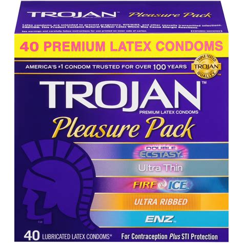 Trojan Pleasure Pack Lubricated Condoms 40ct