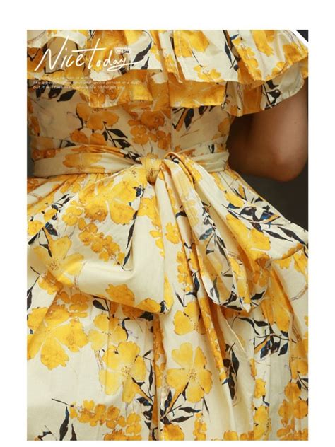 Ginkgo Road Off The Shoulder Neckline Ginkgo Biloba Print High Waist