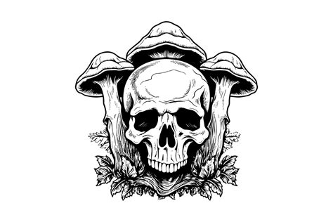 Details Skull With Mushrooms Tattoo Latest In Cdgdbentre