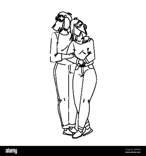 Mother And Daughter Embracing Together Vector Stock Vector Image And Art