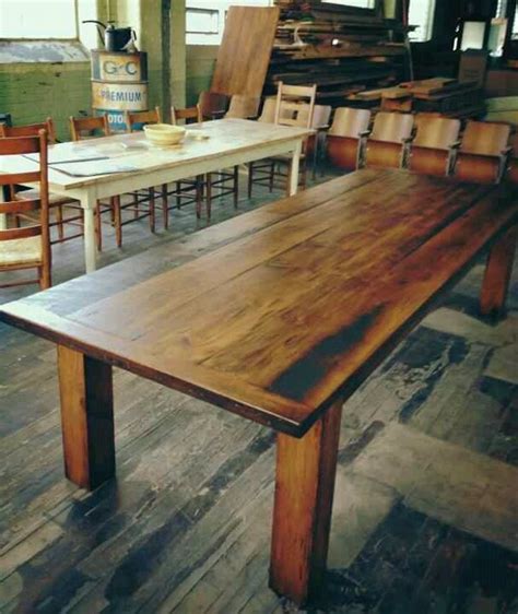 10 Foot Reclaimed Heart Pine Dining Table By Mobili Farm Tables