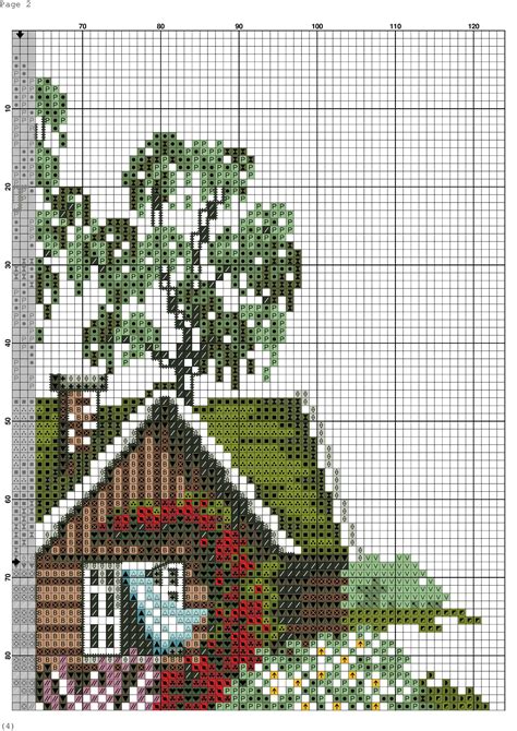 Cross Stitch Pattern House And Tree