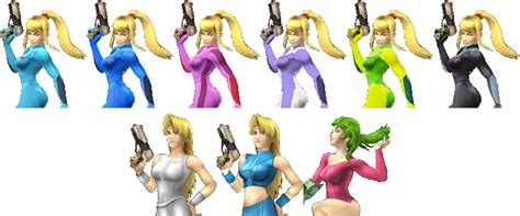 File Zero Suit Samus Palette PM Png SmashWiki The Super Smash Bros