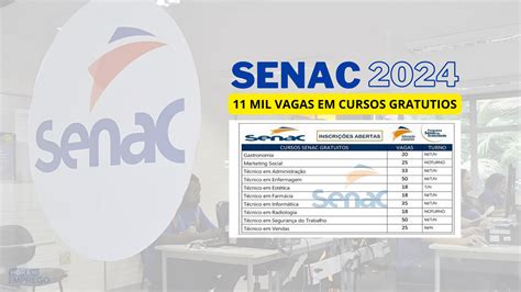 Cursos Gratuitos SENAC 2024 11 Mil Vagas Em Cursos Gratuitos De