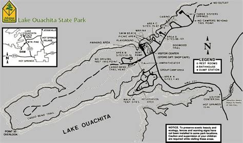 Lake Ouachita State Park Map | Lake Ouachita State Park, Ar - gps ...