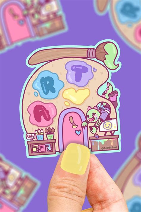 Shop Keeper Art Store Kawaii Building Vinyl Sticker By Turtles Soup