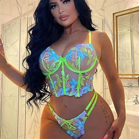 Billionm Piece Lace Bra Set Woman Green Embroidery Underwear Thong Lingerie Set Sexy