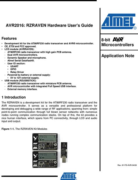 Microchip Technology Avrraven Avr Raven User Manual Avr D