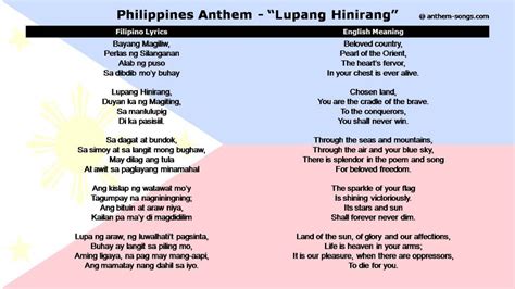 Filipino Anthem Lyrics