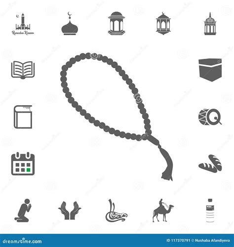 Muslim Rosary Beads Icon Ramadan Kareem Eid Mubarak Illustration