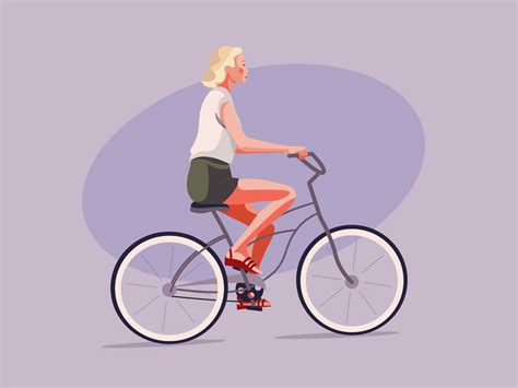 Girl Riding Bike Illustration On Behance