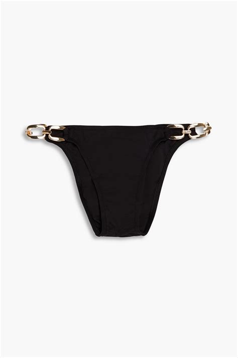 Melissa Odabash Denver Embellished Low Rise Bikini Briefs In Black