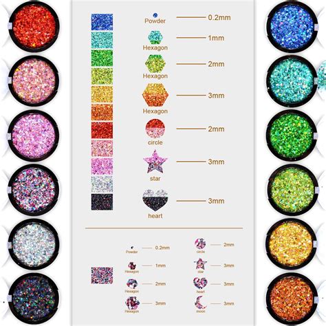 Warmfits Holographic Face Glitter 12 Colors 120g For Face Body Eyes Hair Nails