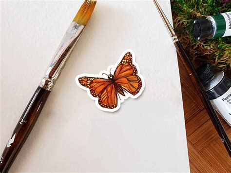 Monarch Butterfly Vinyl Sticker Die Cut Sticker Sticker For Etsy