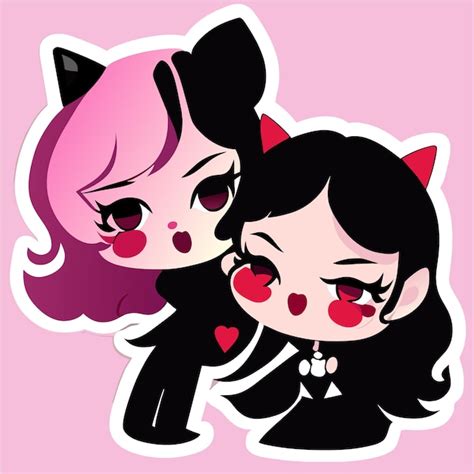 Premium Vector Lesbian Couple In Love Hand Drawn Flat Stylish Cartoon Sticker Icon Concept