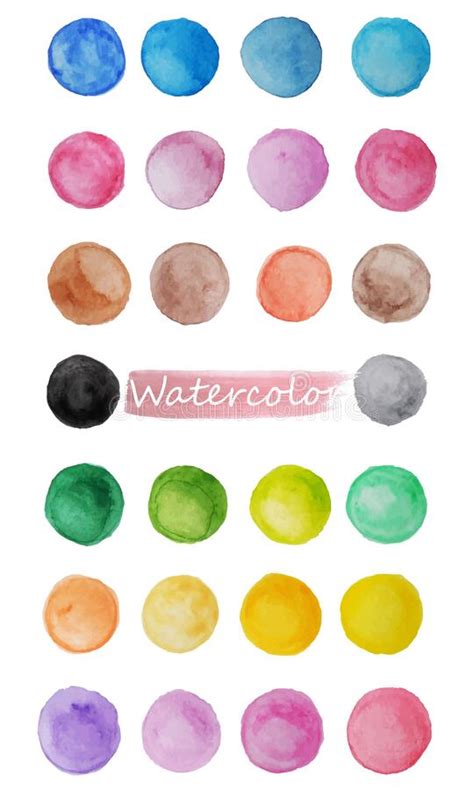 Vector Set Rainbow Watercolor Circles Stock Illustrations Vector