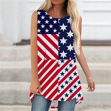 Aboser Th Of July Tank Tops For Women Proud Patriotic American Flag