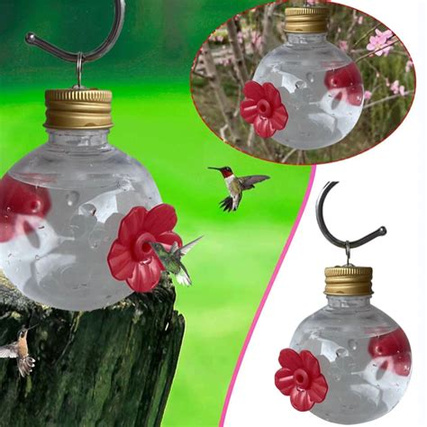 Sdjma Hummingbird Feeders For Outdoors Hanging Clear Plastic Light