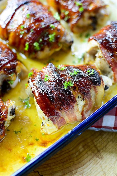 Bacon Wrapped Chicken Thighs The Salty Pot