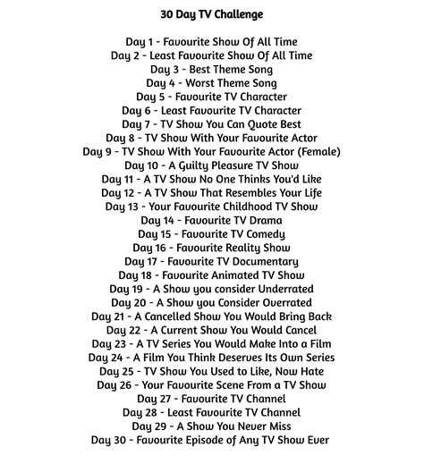 #30daychallenge #list #TV #tvshows #television #challenges #memes # ...