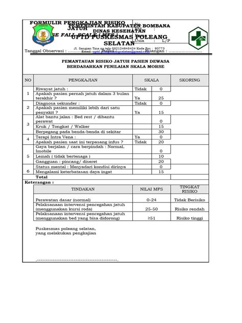 Formulir Pengkajian Risiko Jatuh Pdf