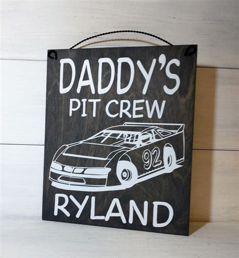 Personalized Daddy S Pit Crew Racing Signs Gift For Dad Racing