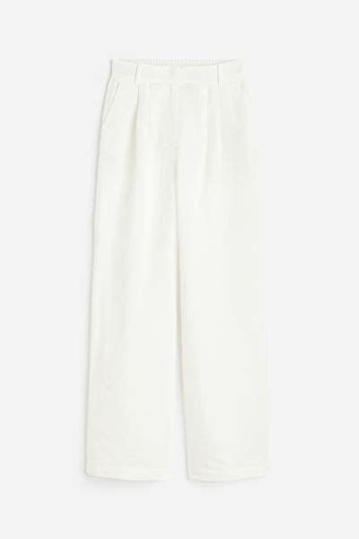 Basic Blazer Curated On Ltk High Waisted White Wide Leg Trousers