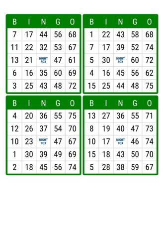 100 free printable bingo grids to download and to print at home - Night ...