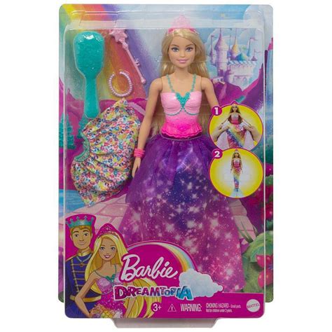 Barbie Dreamtopia 2 In 1 Princess To Mermaid Fashion Transformation Doll Blonde 11 5 In With
