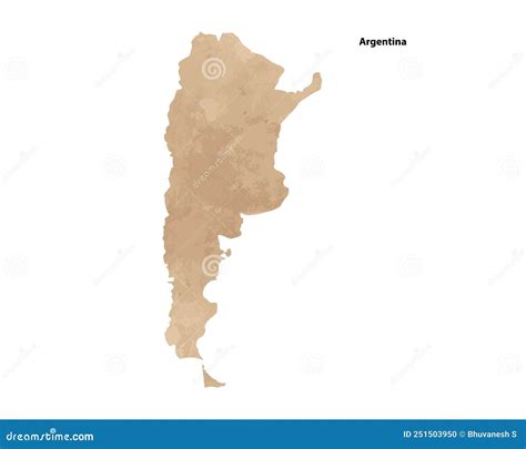 Old Vintage Paper Textured Map Of Argentina Country Vector Stock