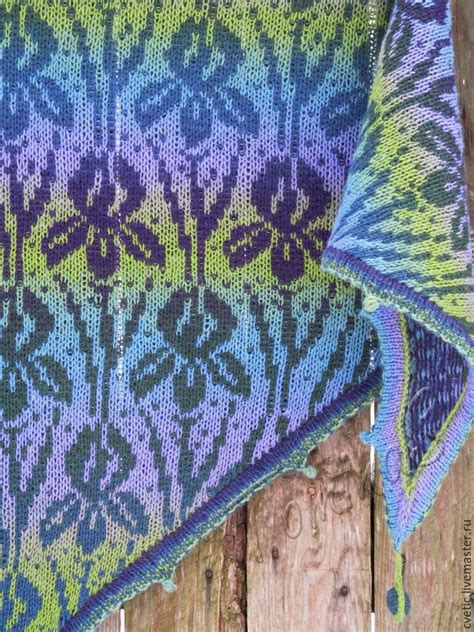 Купить Шаль вязаная "Иридарий" - шаль купить, шаль спицами, вязаная ...