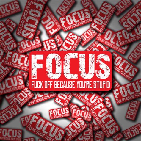 Focus Fuck Off Because Your Stupid Sarcastic Sticker Quote Custom Funny Gift Cute Laptop