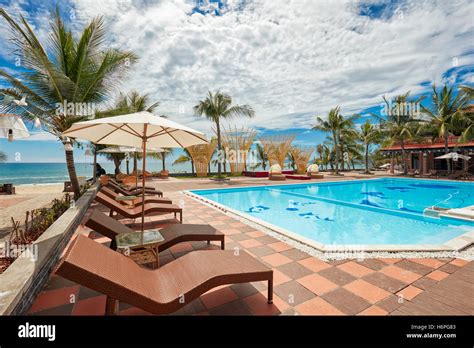 Pool area of Thanh Tam Resort. Lang Co, Thua Thien Hue Province, Vietnam Stock Photo - Alamy