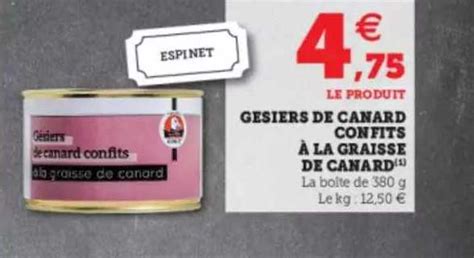 Promo Gesiers De Canard Confits La Graisse De Canard Chez Hyper U