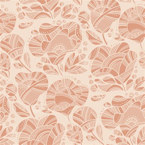 Folk Style Pale Nude Floral Seamless Pattern Background Wallpaper Surface Romantic Background