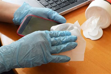 Cleaning Smartphone with Antiseptic Wipes Stock Image - Image of disinfect, bacteria: 177389615