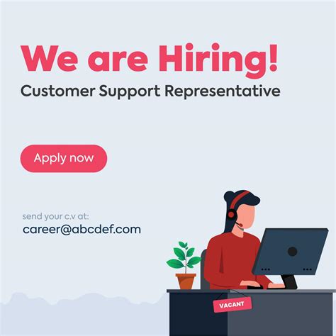 We Are Hiring We Are Hiring Customer Support Representative Social