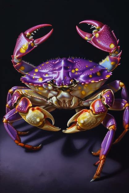 Premium Photo | A purple crab with the word crab on it